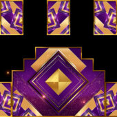 Amethyst Gold Mosaic VJ Loop | Purple & Gold Luxury LED Projection Mapping Visual | 4K Seamless Loop