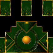 Emerald Art Deco Panel VJ Loop | Green & Gold Wedding LED Mapping Visual | 4K Seamless Loop