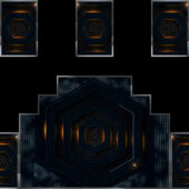 Obsidian Hexagon Aura VJ Loop | Black & Gold Abstract LED Visual | 4K Seamless Hex Pattern