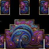 Peacock Paisley Swirl VJ Loop | Indian Sangeet LED Visual | Multicolor Peacock Pattern 4K