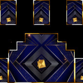 Royal Navy Insignia LED Mapping – Blue & Gold Geometric Loop