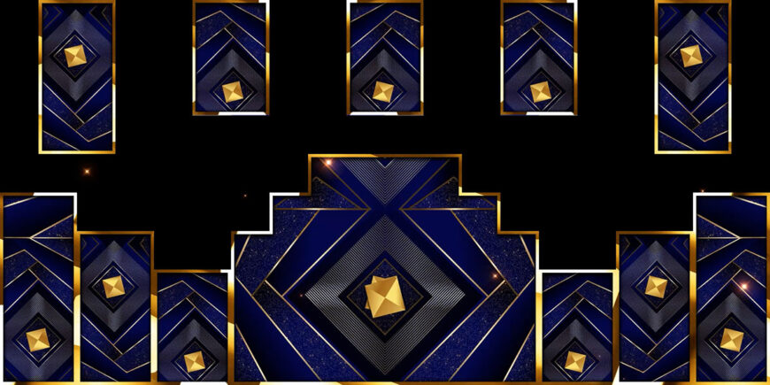 Royal-Navy-Insignia-LED-Mapping-Blue-&-Gold-Geometric-Stage-Loop