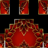 Ruby Floral Heritage LED Mapping – Red Traditional Wedding Background