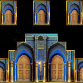 Royal Blue Gold Jaali Arch VJ Loop