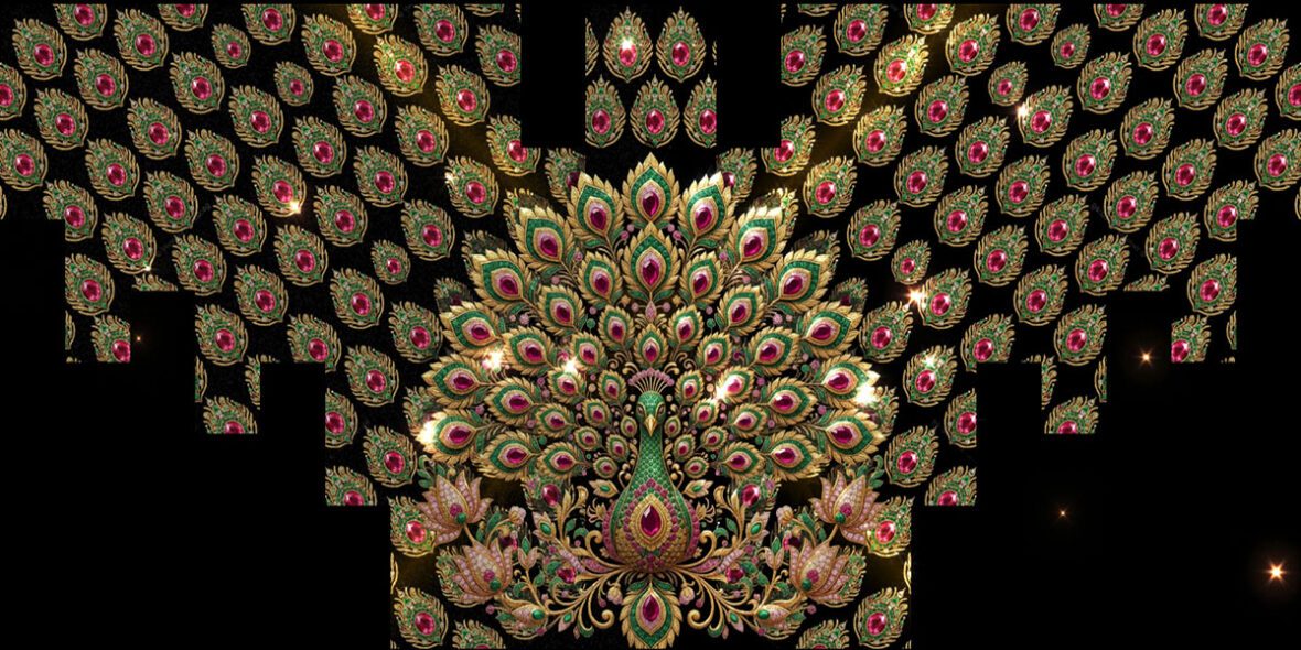 Ruby-Emerald-Peacock-Wall