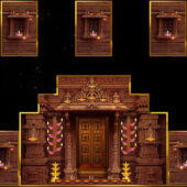 Traditional Temple Gate VJ Loop with Diyas