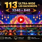 3240×840 Ultra-Wide LED Backdrops for Navratri, Garba & Events